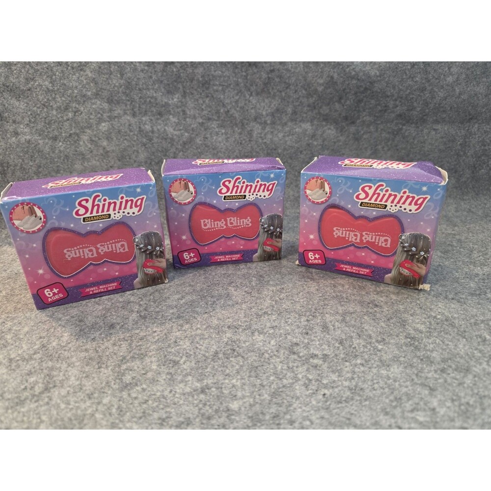 Shining Diamond Bling Jewel Machine & Refill SetCrystal Rhinestone for Hair 3pk